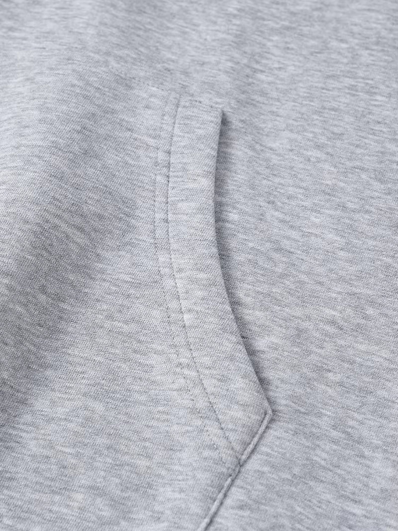 Classic Light Gray Zip - up Hooded Sweatshirt: Minimalist Style, Premium Fleece Lining, Essential for Everyday & Streetwear
